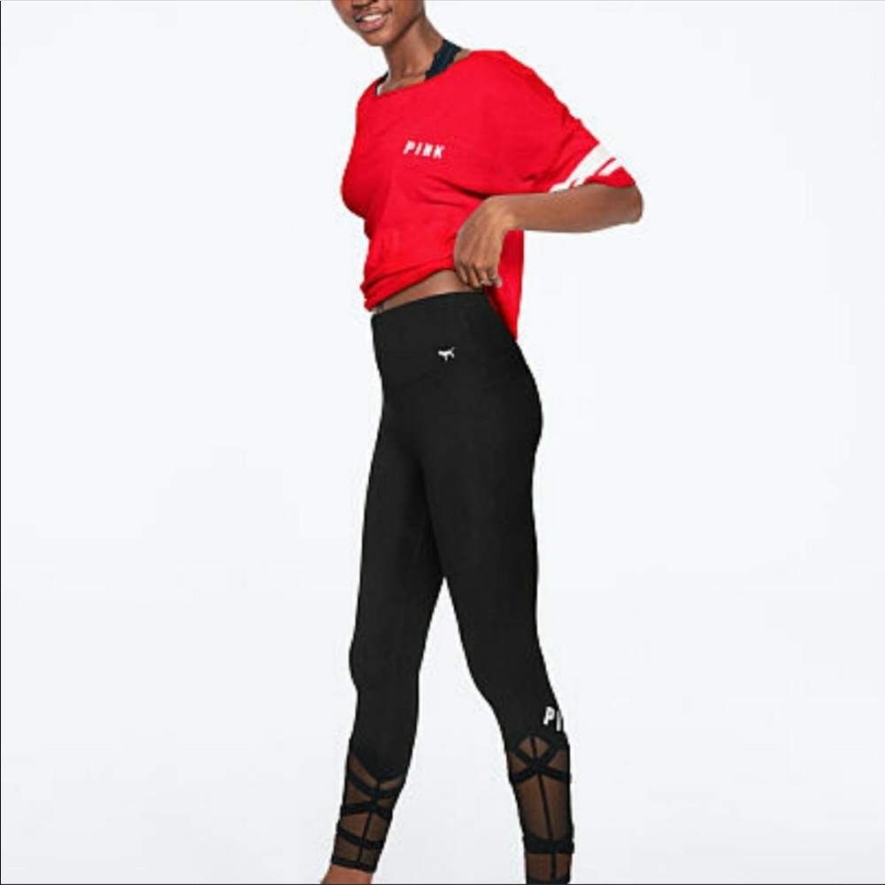 Pink Victoria’s Secret Yoga Sheer Leg Pick a Boo L